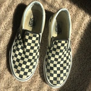 Old skool checkered vans.